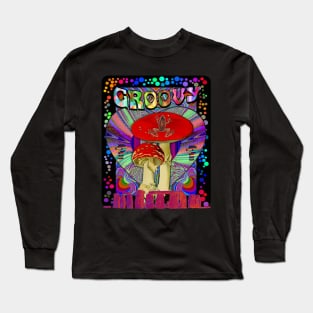 Psychedelic Groovy Magic Mushroom Frog Inner Dimension Trippy Hippy Colorful Tie Dye Shirt Mug Tapestry Sticker + More Long Sleeve T-Shirt